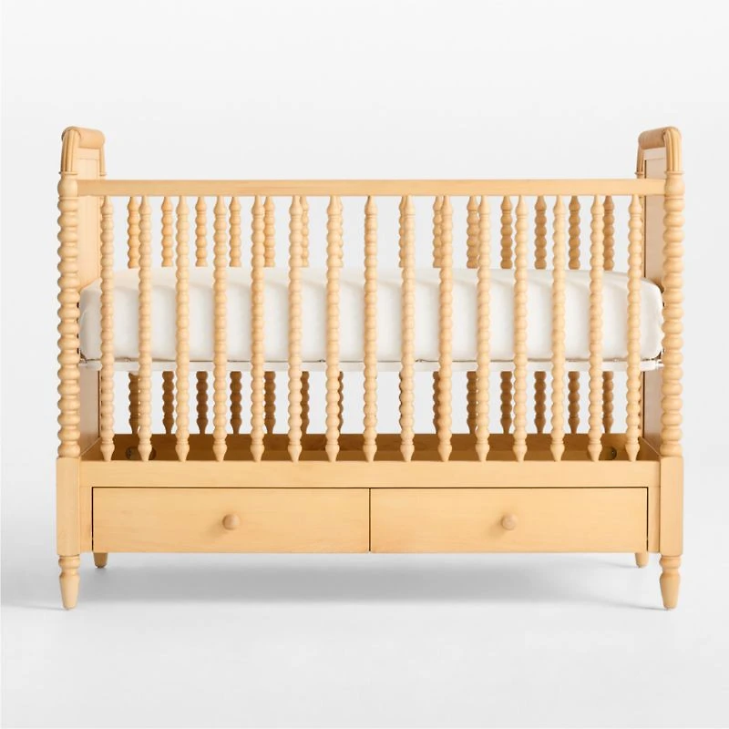 Jenny Lind Heirloom Maple Wood Convertible Storage Baby Crib