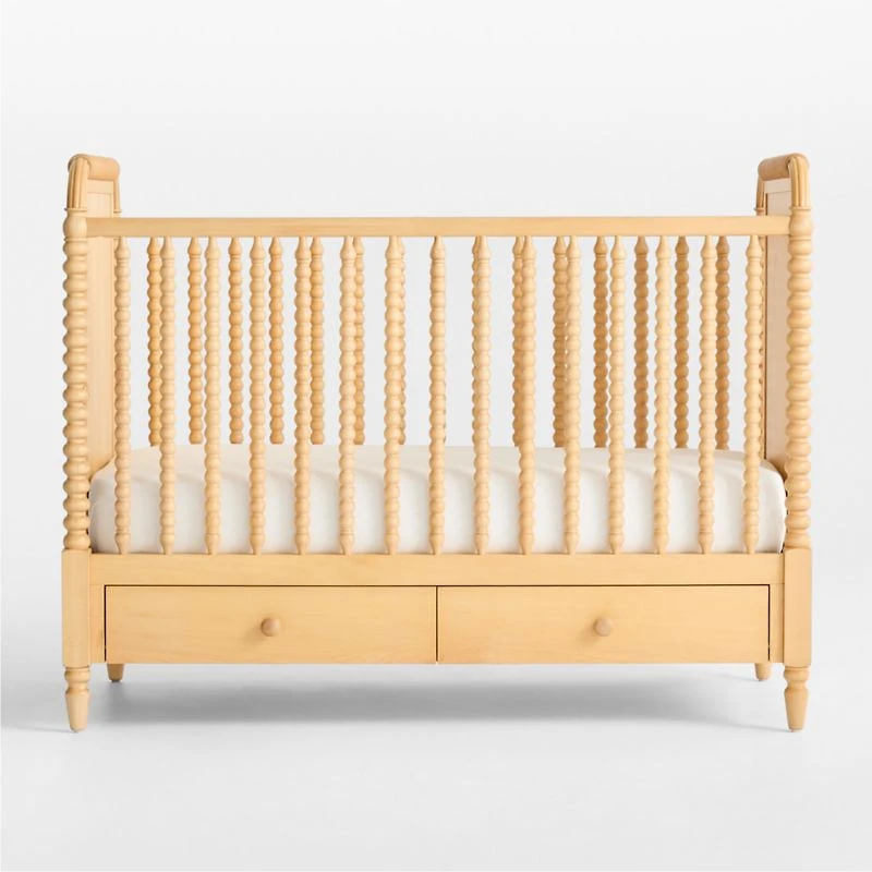 Jenny Lind Heirloom Maple Wood Convertible Storage Baby Crib