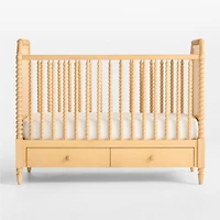 Jenny Lind Heirloom Maple Wood Convertible Storage Baby Crib