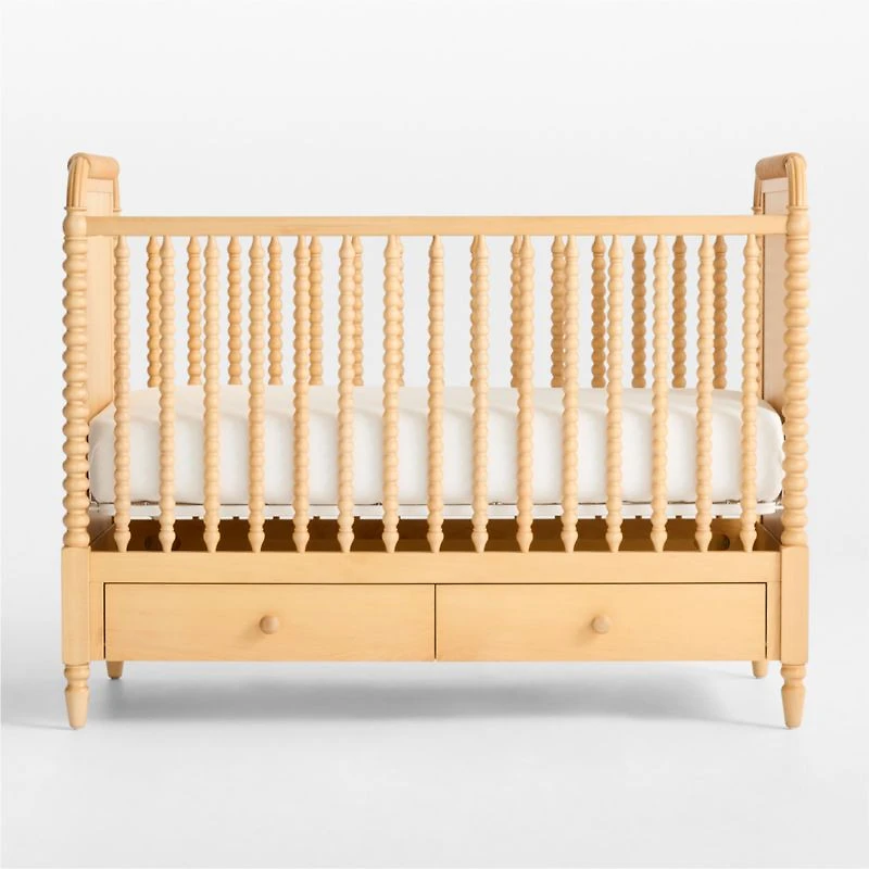Jenny Lind Heirloom Maple Wood Convertible Storage Baby Crib