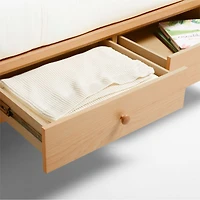 Jenny Lind Natural Maple Wood Spindle Kids Daybed With Storage