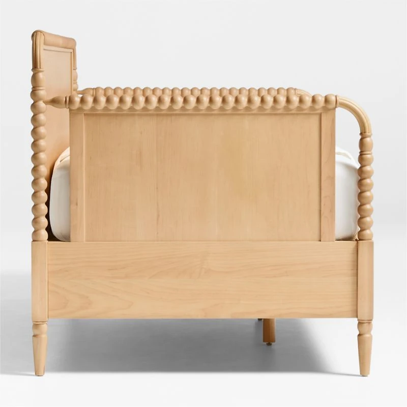 Jenny Lind Natural Maple Wood Spindle Kids Daybed With Storage