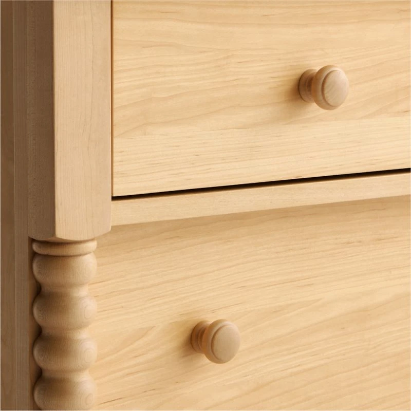 Jenny Lind 62" Natural Maple Wood Extra Wide 7-Drawer Kids Dresser