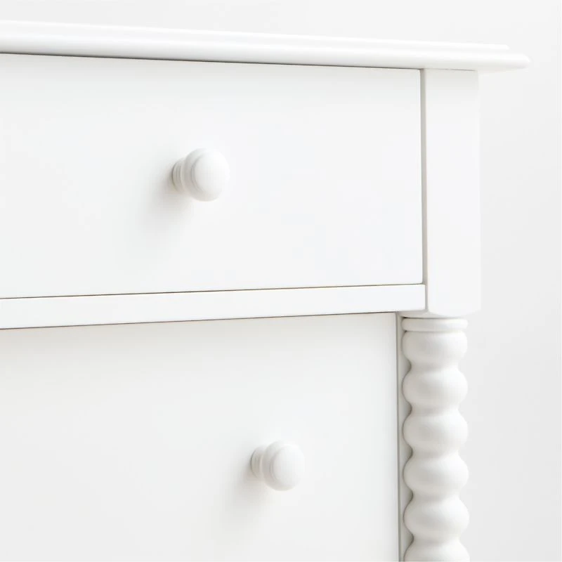 Jenny Lind 62" White Wood Extra Wide 7-Drawer Kids Dresser