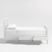 Jenny Lind White Wood Spindle Kids Full Storage Bed