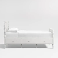 Jenny Lind White Wood Spindle Kids Full Storage Bed