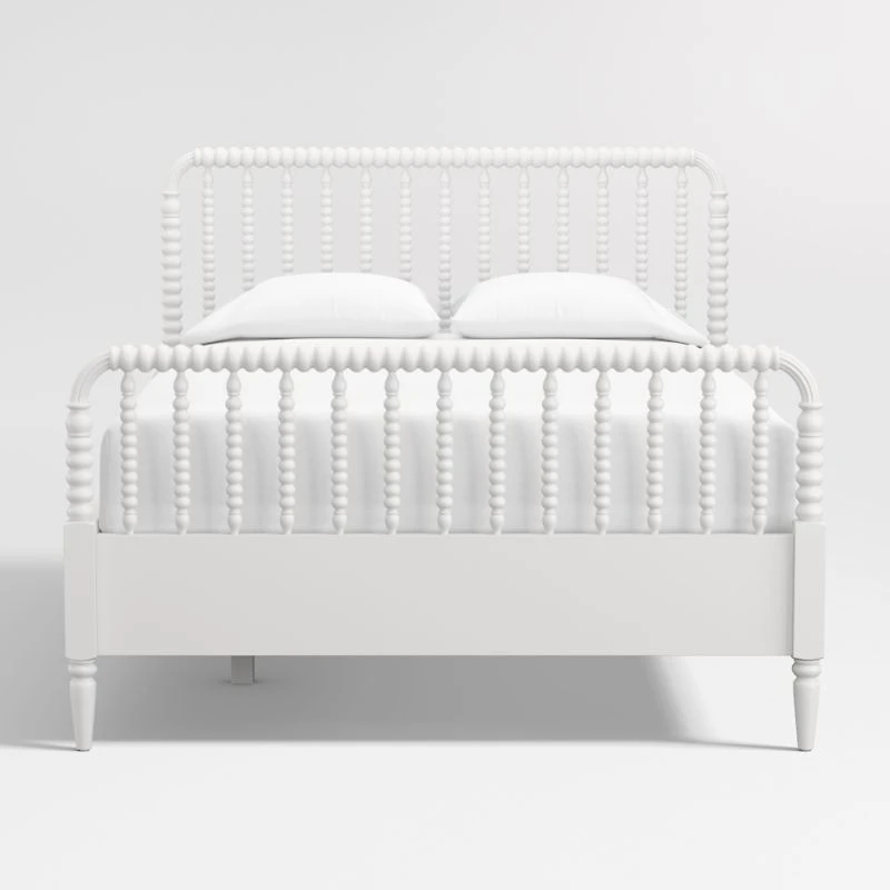 Jenny Lind White Wood Spindle Kids Full Storage Bed