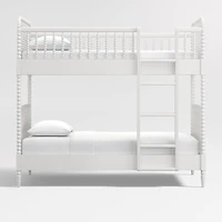 Jenny Lind White Wood Spindle Kids Twin Bunk Bed