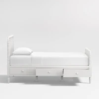 Jenny Lind White Wood Spindle Kids Twin Storage Bed