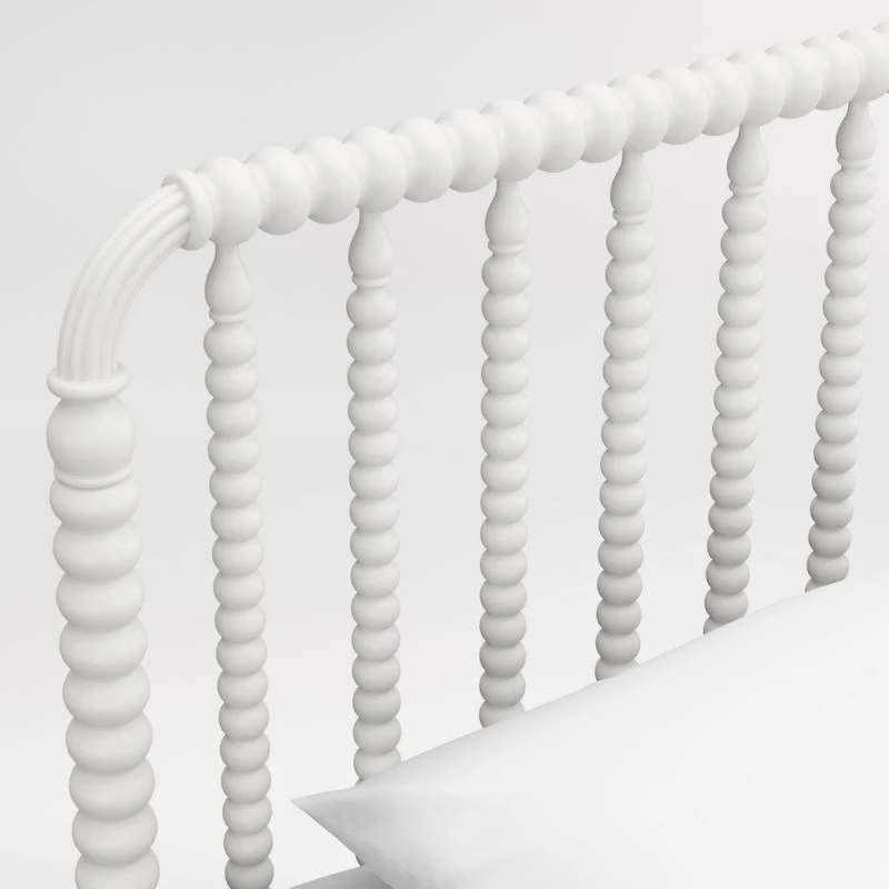 Jenny Lind White Wood Spindle Kids Twin Storage Bed