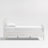Jenny Lind White Wood Spindle Kids Twin Storage Bed