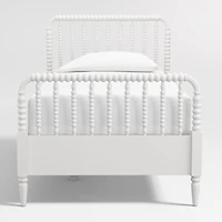 Jenny Lind White Wood Spindle Kids Twin Storage Bed