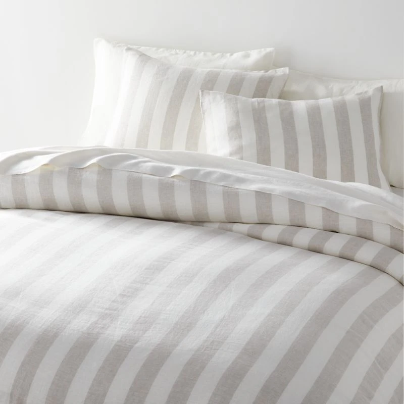Jackie Stripe Linen Natural Standard Sham by Leanne Ford