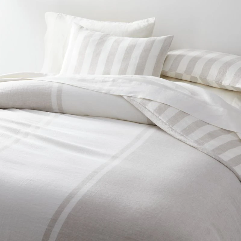 Jackie Stripe Linen Natural Standard Sham by Leanne Ford