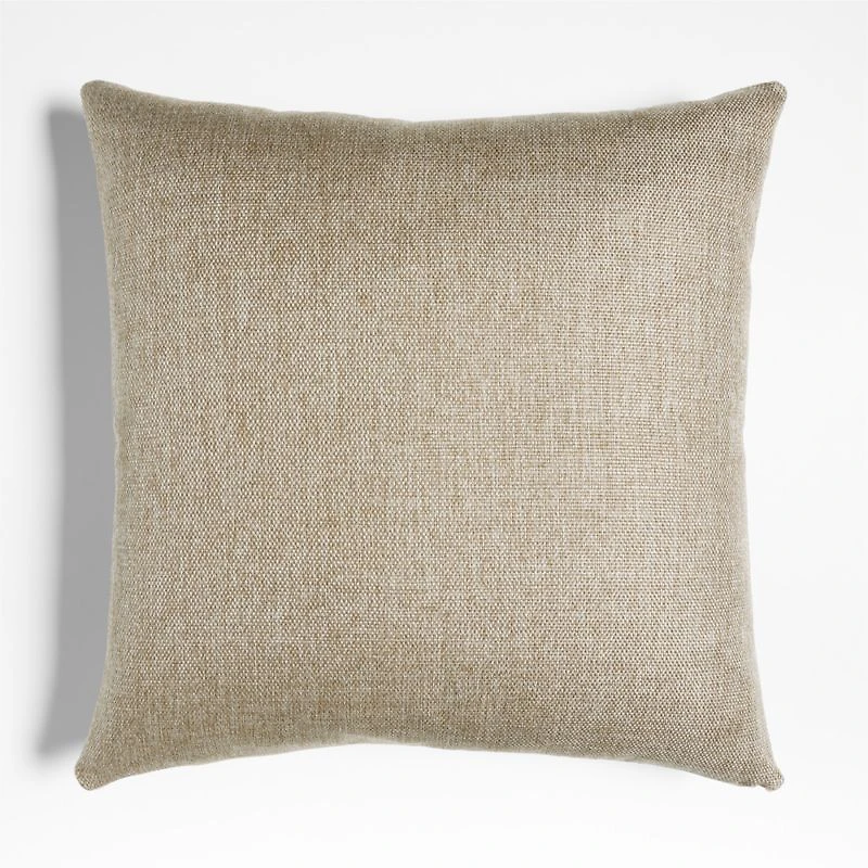 Jackson Taupe Basketweave Leather 23"x23" Throw Pillow Cover