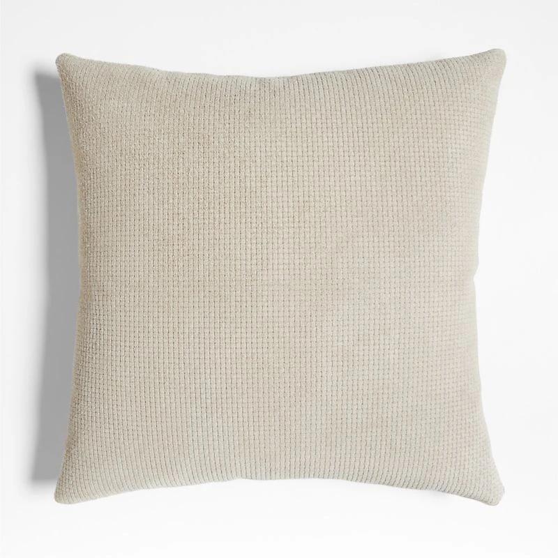 Jackson Taupe Basketweave Leather 23"x23" Throw Pillow Cover