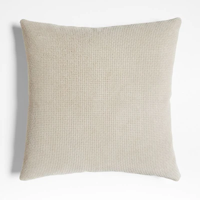 Jackson Taupe Basketweave Leather 23"x23" Throw Pillow Cover