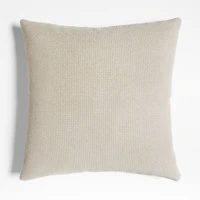 Jackson Taupe Basketweave Leather 23"x23" Throw Pillow Cover