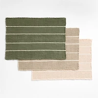 Jacquard Stripe Shadow Sage and Undyed Bath Mat 24"x36"