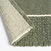 Jacquard Stripe Shadow Sage and Undyed Bath Mat 24"x36"