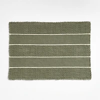 Jacquard Stripe Shadow Sage and Undyed Bath Mat 24"x36"