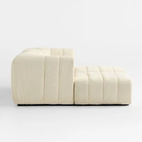 Jade Heathered Ivory 4-piece Kids Puffer Corner Chair and Ottoman Modular Sofa