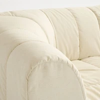 Jade Heathered Ivory 2-piece Kids Puffer Corner Chair Modular Sofa