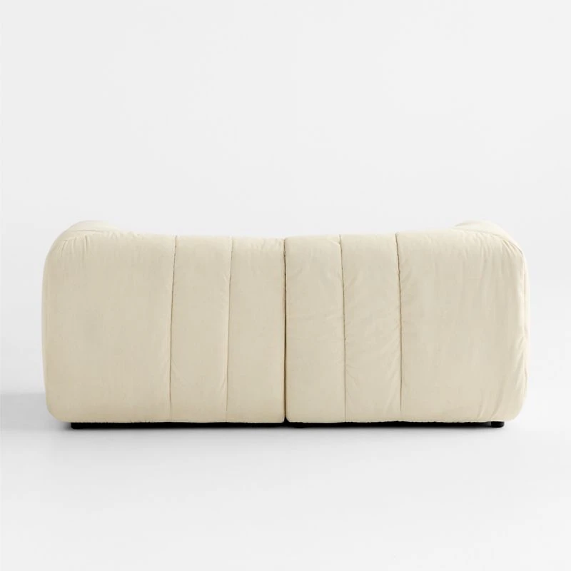 Jade Heathered Ivory 2-piece Kids Puffer Corner Chair Modular Sofa
