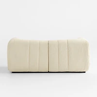 Jade Heathered Ivory 2-piece Kids Puffer Corner Chair Modular Sofa