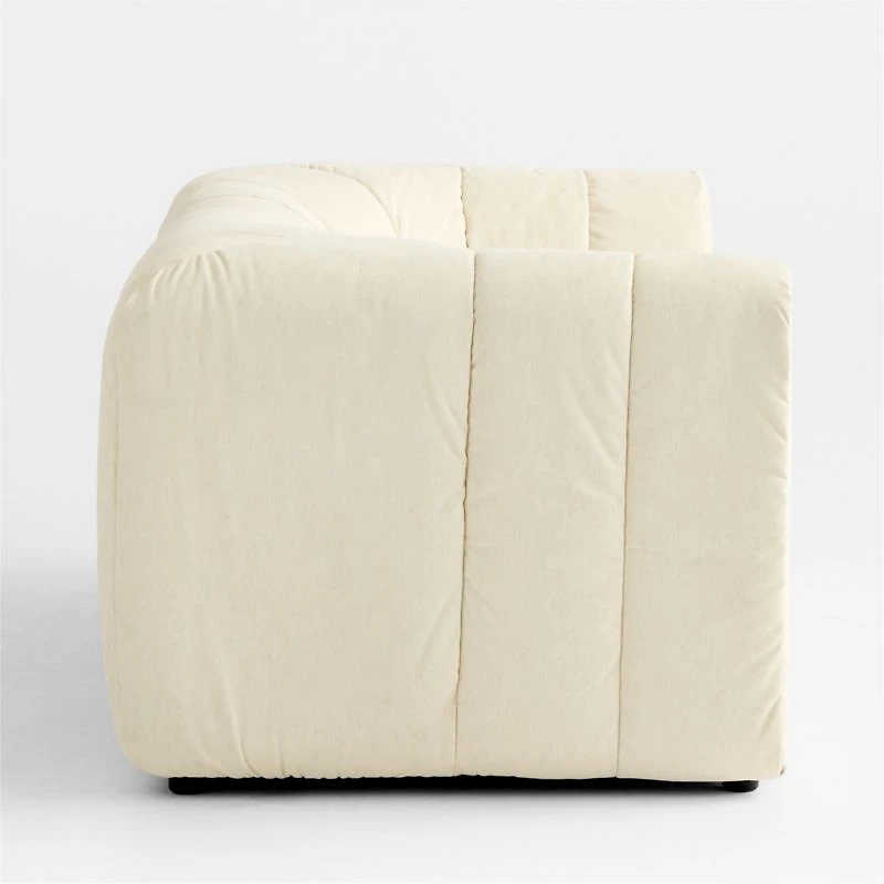 Jade Heathered Ivory 2-piece Kids Puffer Corner Chair Modular Sofa
