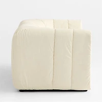 Jade Heathered Ivory 2-piece Kids Puffer Corner Chair Modular Sofa