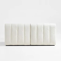 Jade Heathered Ivory 2-Piece Kids Puffer Armless Modular Sofa