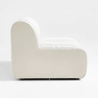 Jade Heathered Ivory 2-Piece Kids Puffer Armless Modular Sofa