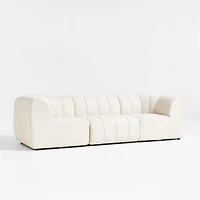 Jade Heathered Ivory -Piece Kids Puffer Modular Sofa