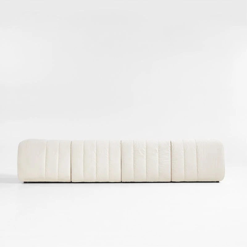 Jade Heathered Ivory 4-Piece Kids Puffer Modular Sofa