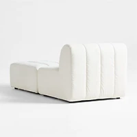 Jade Heathered Ivory Kids Puffer Armless Chair + Ottoman