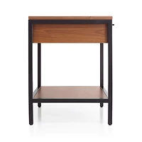 James Walnut with Black Frame Nightstand