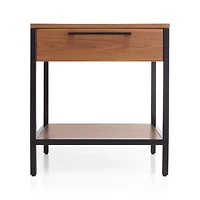 James Walnut with Black Frame Nightstand