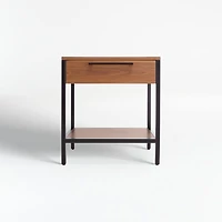James Walnut with Black Frame Nightstand