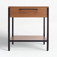 James Walnut with Black Frame Nightstand