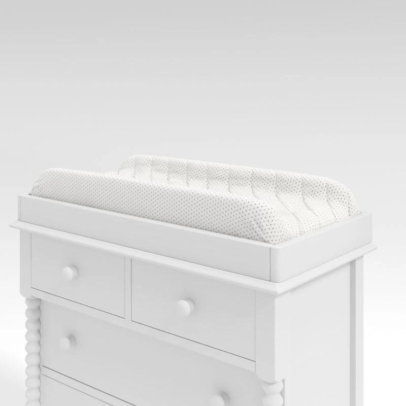 White Wood Baby Changing Table Topper