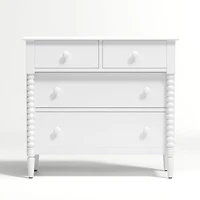 Jenny Lind 37" White Wood Narrow 4-Drawer Kids Dresser