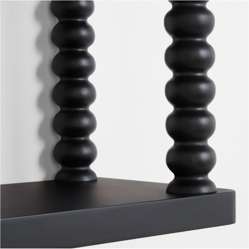 Jenny Lind Kids Black Wood Spindle Wall Shelf