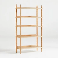 Jenny Lind Maple Wood Spindle 5-Shelf Bookcase