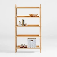 Jenny Lind Maple Wood Spindle 5-Shelf Bookcase