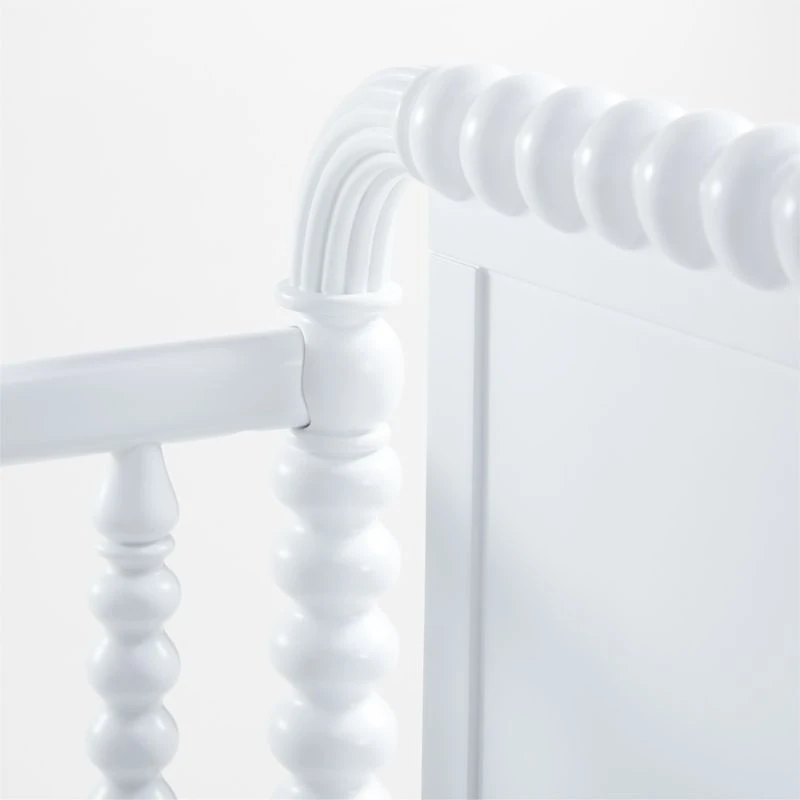 Jenny Lind Heirloom White Wood Convertible Baby Crib with Toddler Bed Rail