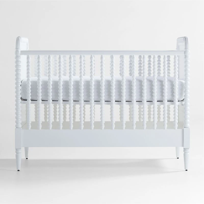 Jenny Lind Heirloom White Wood Convertible Baby Crib with Toddler Bed Rail