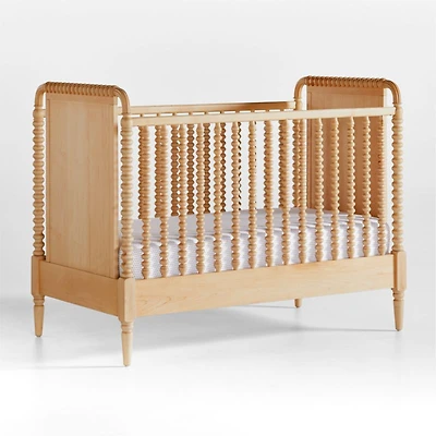 Jenny Lind Heirloom Maple Wood Convertible Baby Crib with Toddler Bed Rail