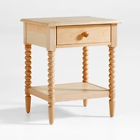 Jenny Lind Maple Wood Spindle Kids Nightstand with Drawer