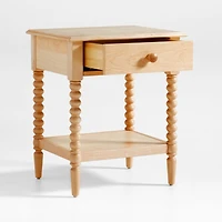 Jenny Lind Maple Wood Spindle Kids Nightstand with Drawer
